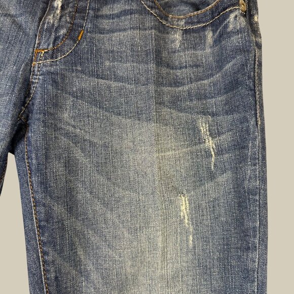 Vtg Guess 1981 Los Angeles Daredevil Bootcut Woman Teen Distressed Jeans 29 Y2K - Picture 13 of 14